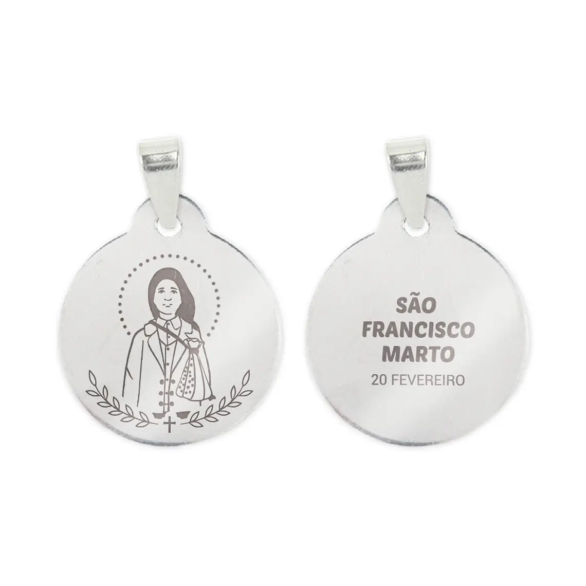 Collar y medalla de San Francisco Marto en acero inoxidable 2