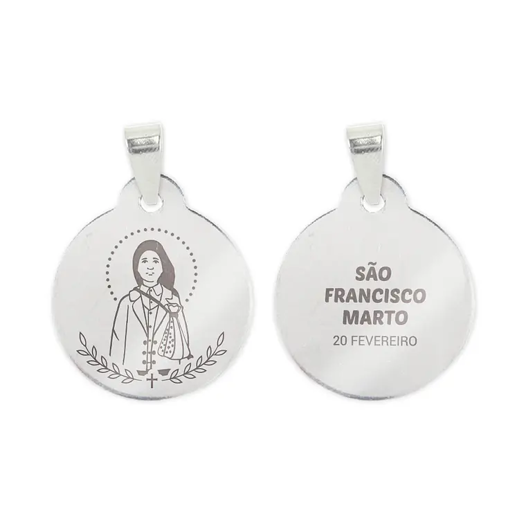 Collar y medalla de San Francisco Marto en acero inoxidable 2