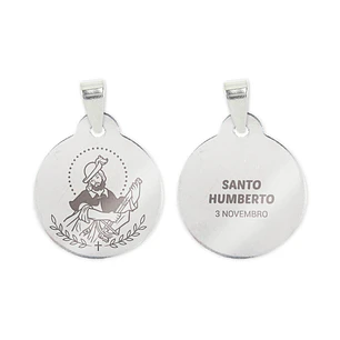 Collana e medaglia di Sant'Uberto in acciaio inossidabile