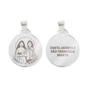 Collana e medaglia dei Santi Giacinta e Francesco Marto in acciaio inossidabile