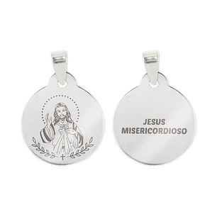 Collana e medaglia di Gesù Misericordioso in acciaio inossidabile