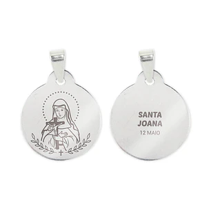 Collana e medaglia di Santa Giovanna in acciaio inossidabile