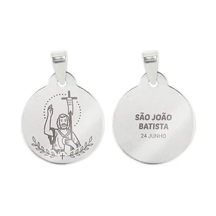 Collana e medaglia di San Giovanni Battista in acciaio inossidabile