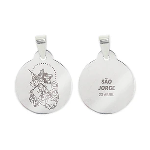 Collar y medalla de San Jorge en acero inoxidable