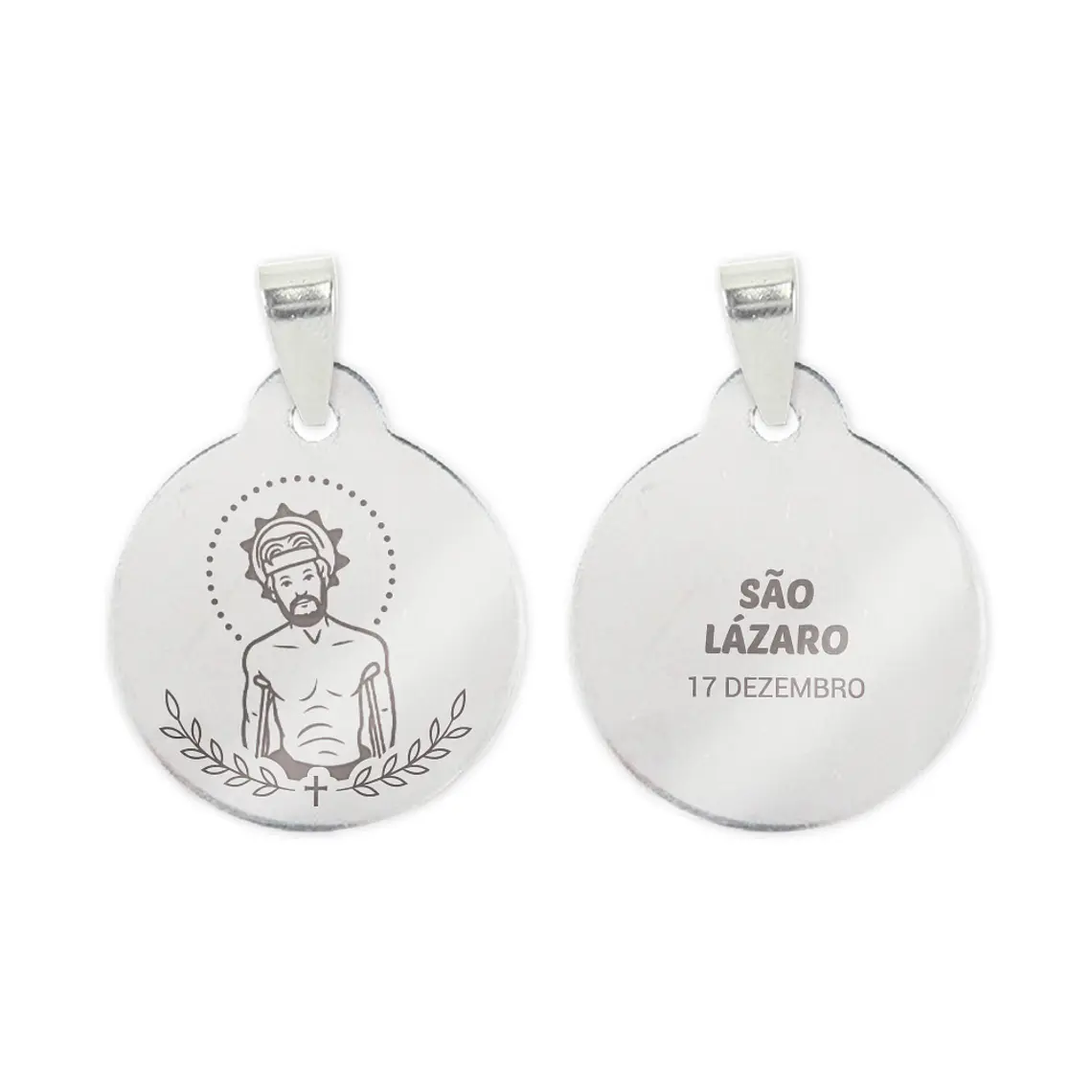 Collana e medaglia di San Lazzaro in acciaio inossidabile 2