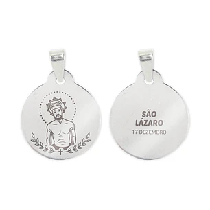 Collana e medaglia di San Lazzaro in acciaio inossidabile
