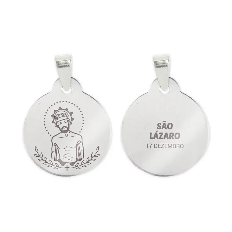 Collana e medaglia di San Lazzaro in acciaio inossidabile 2