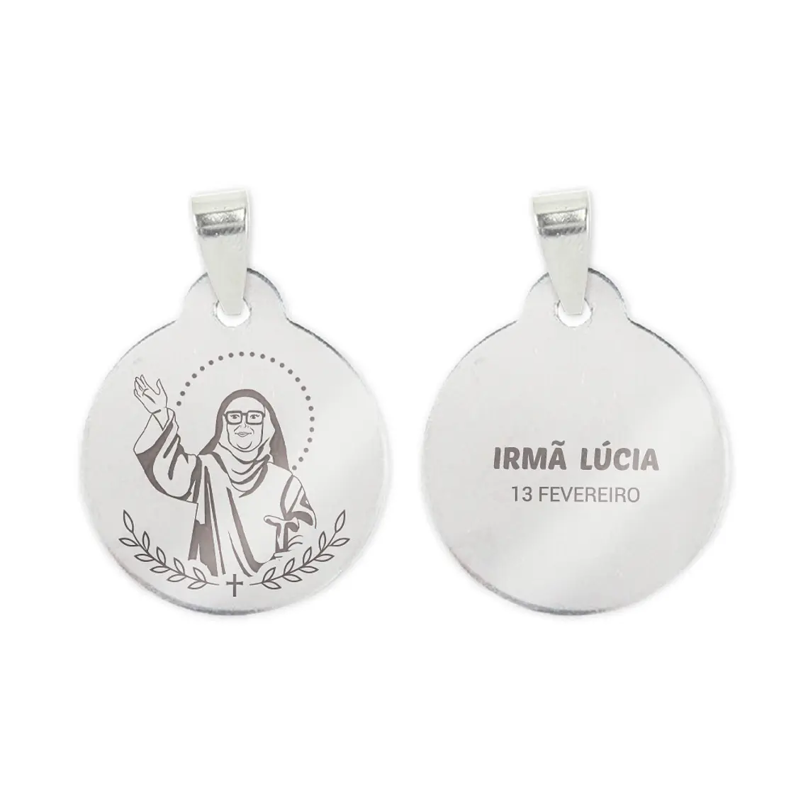 Collana e medaglia di Suor Lucia in acciaio inossidabile 2