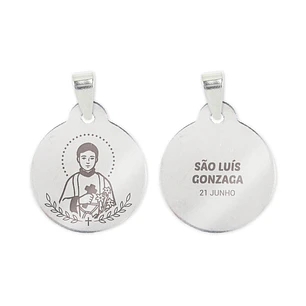 Fio e medalha de São Luís Gonzaga em aço inoxidável