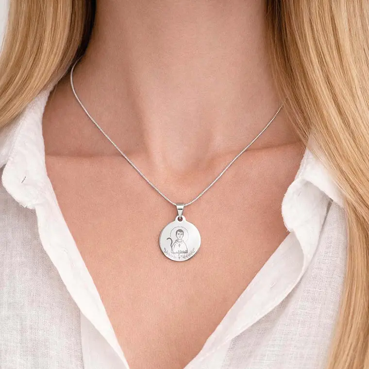 Collana e medaglia di San Mamete in acciaio inossidabile 3