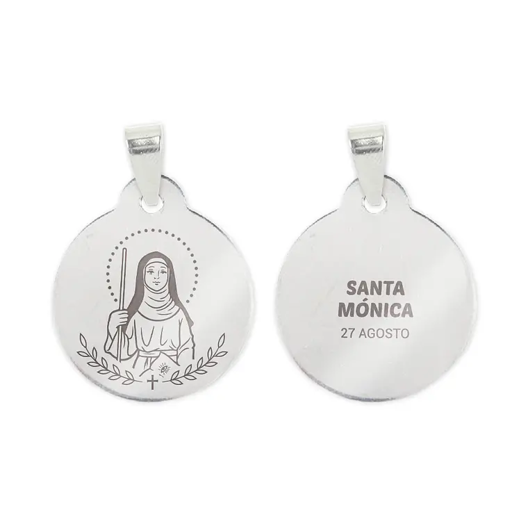 Collana e medaglia di Santa Monica in acciaio inossidabile 2