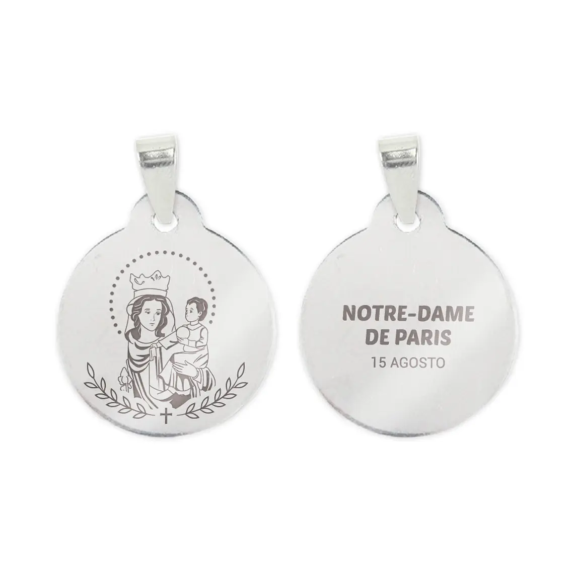 Collana e medaglia di Nostra Signora di Parigi in acciaio inossidabile 2