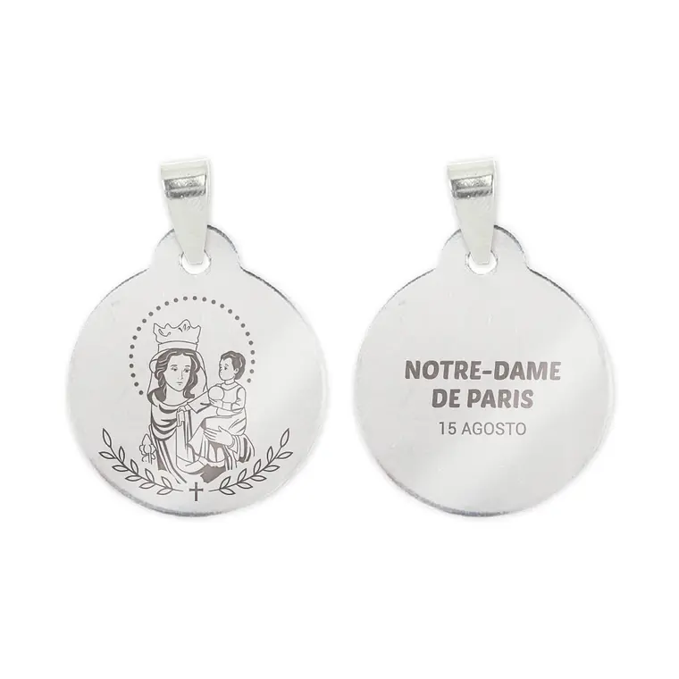 Collana e medaglia di Nostra Signora di Parigi in acciaio inossidabile 2