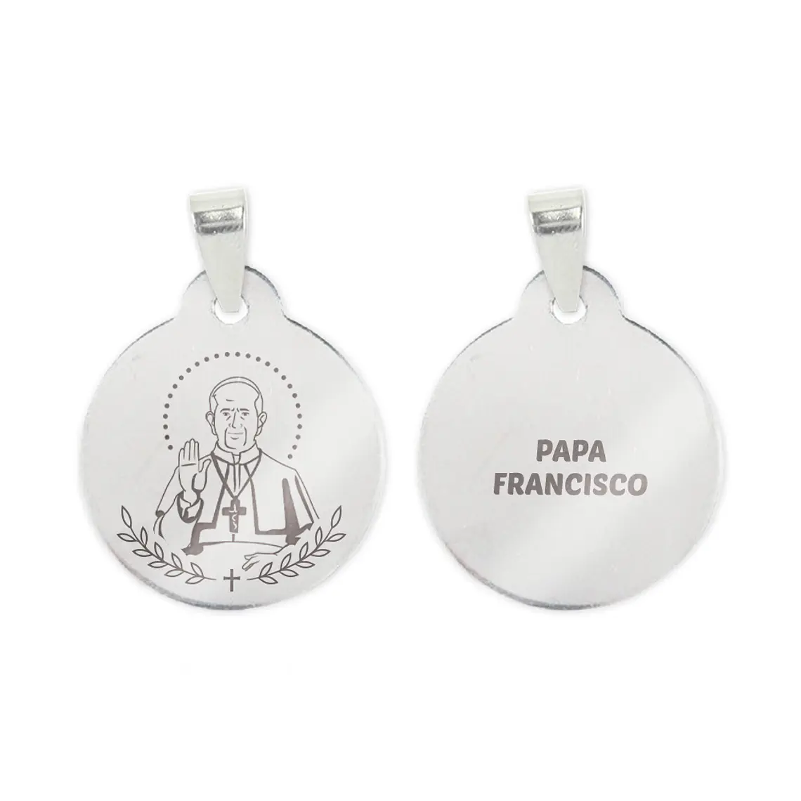 Pope Francis necklace in stainless steel 2