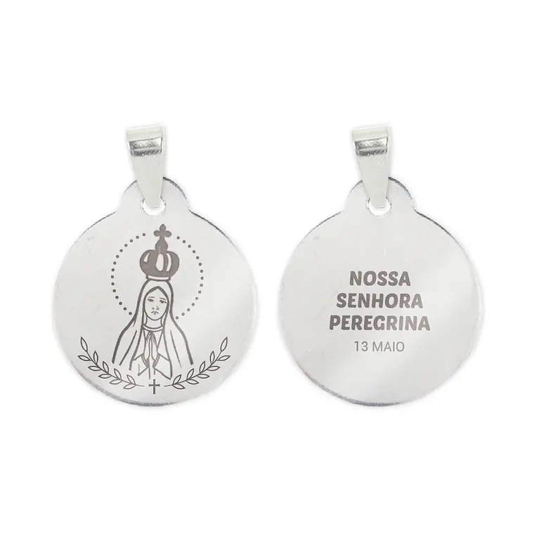 Collana e medaglia di Nostra Signora Pellegrina in acciaio inossidabile 2