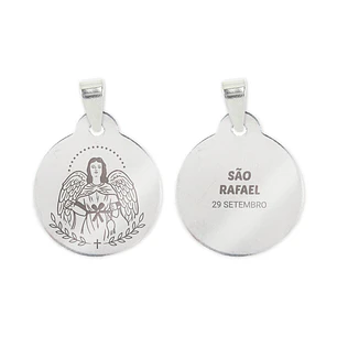 Collana e medaglia di San Raffaele in acciaio inossidabile