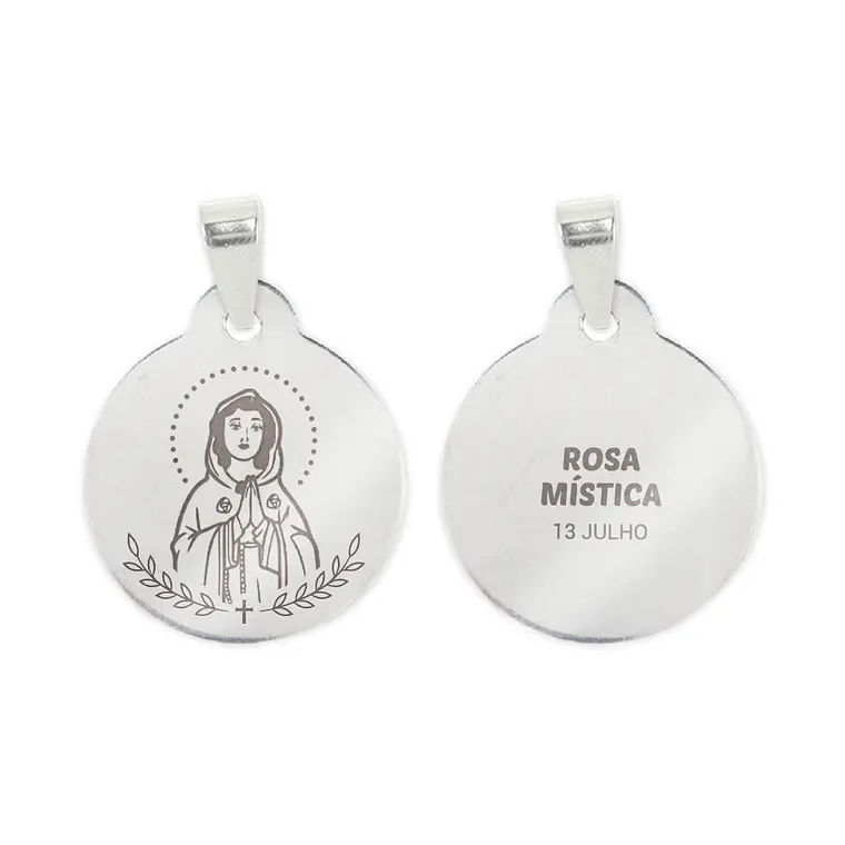 Collana e medaglia della Rosa Mistica in acciaio inossidabile 2