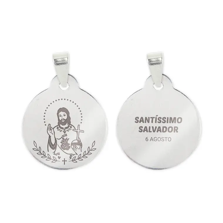 Collana e medaglia del Santissimo Salvatore in acciaio inossidabile 2