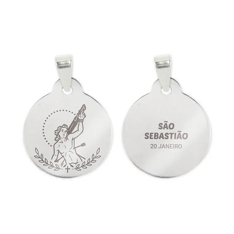 Collar y medalla de San Sebastián en acero inoxidable 2