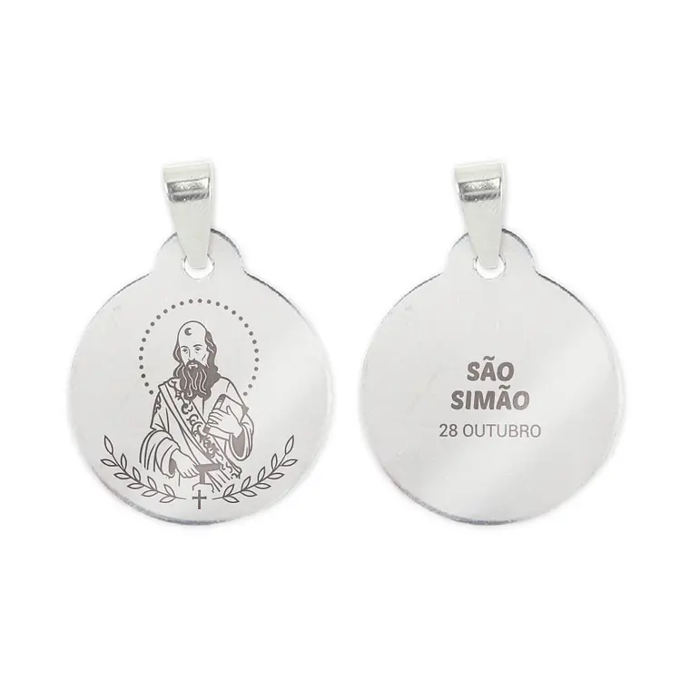 Saint Simon necklace and medal in stainless steel 2