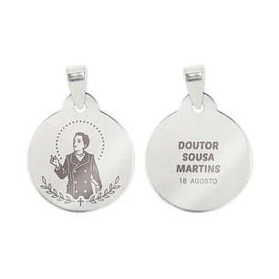 Collier et médaille du Docteur Sousa Martins en acier inoxydable