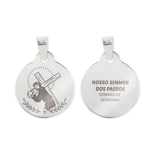 Fio e medalha de Nosso Senhor dos Passos em aço inoxidável