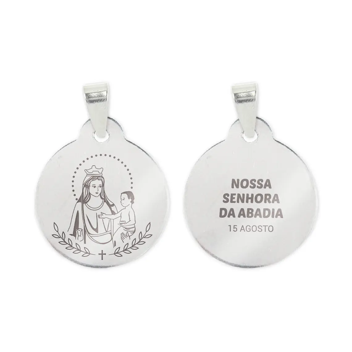 Collier et médaille de Notre-Dame de l'Abbaye en acier inoxydable 2