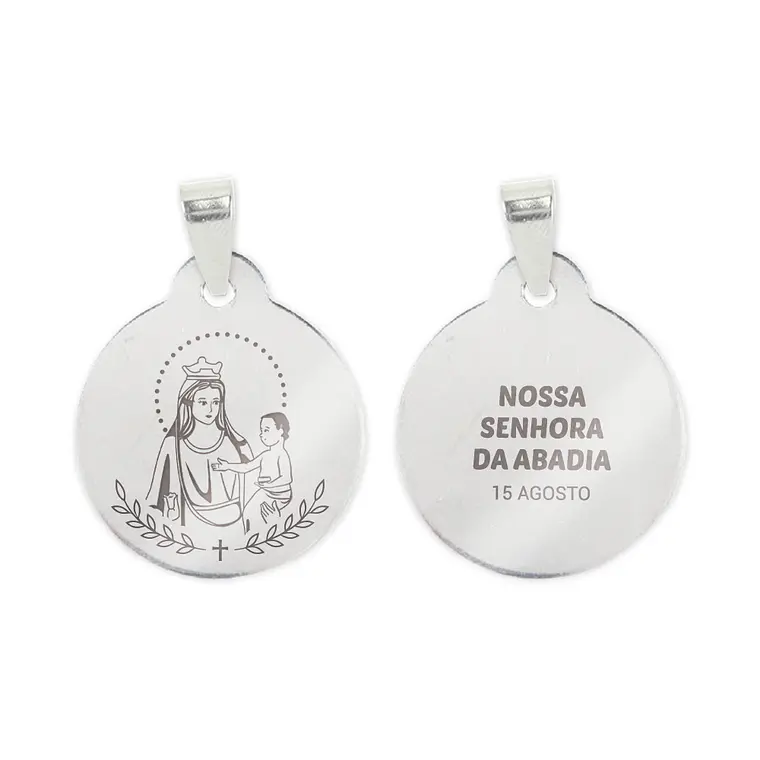 Collier et médaille de Notre-Dame de l'Abbaye en acier inoxydable 2