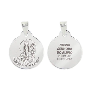 Collar y medalla de Nuestra Señora del Alivio en acero inoxidable