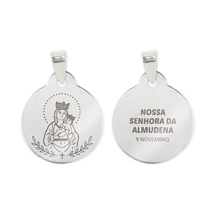 Collar y medalla de Nuestra Señora de la Almudena en acero inoxidable