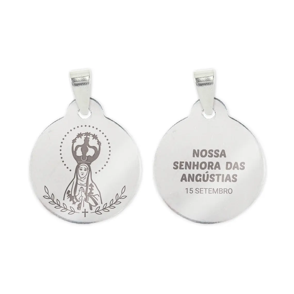 Collar y medalla de Nuestra Señora de las Angustias en acero inoxidable 2