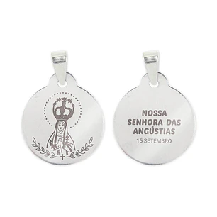 Collar y medalla de Nuestra Señora de las Angustias en acero inoxidable