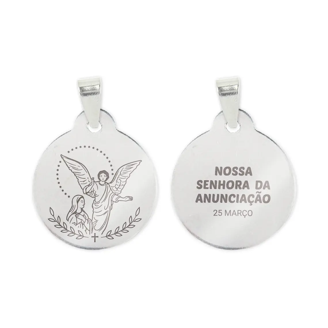 Collar y medalla de Nuestra Señora de la Anunciación en acero inoxidable 2