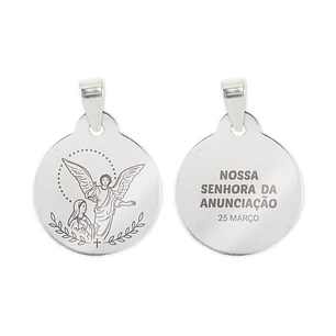 Collar y medalla de Nuestra Señora de la Anunciación en acero inoxidable