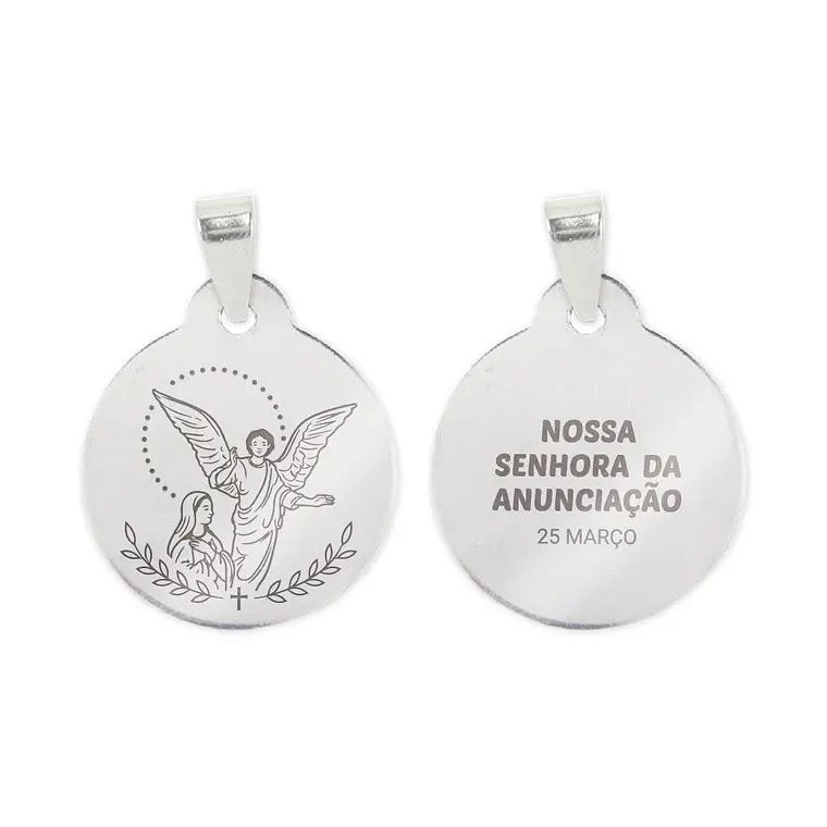 Collar y medalla de Nuestra Señora de la Anunciación en acero inoxidable 2