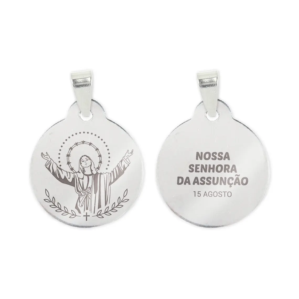 Collar y medalla de Nuestra Señora de la Asunción en acero inoxidable 2
