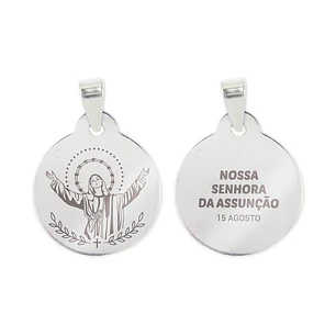 Collar y medalla de Nuestra Señora de la Asunción en acero inoxidable