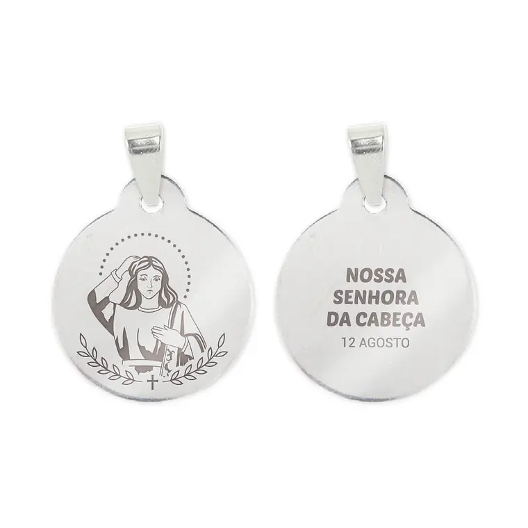 Collar y medalla de Nuestra Señora de la Cabeza en acero inoxidable 2