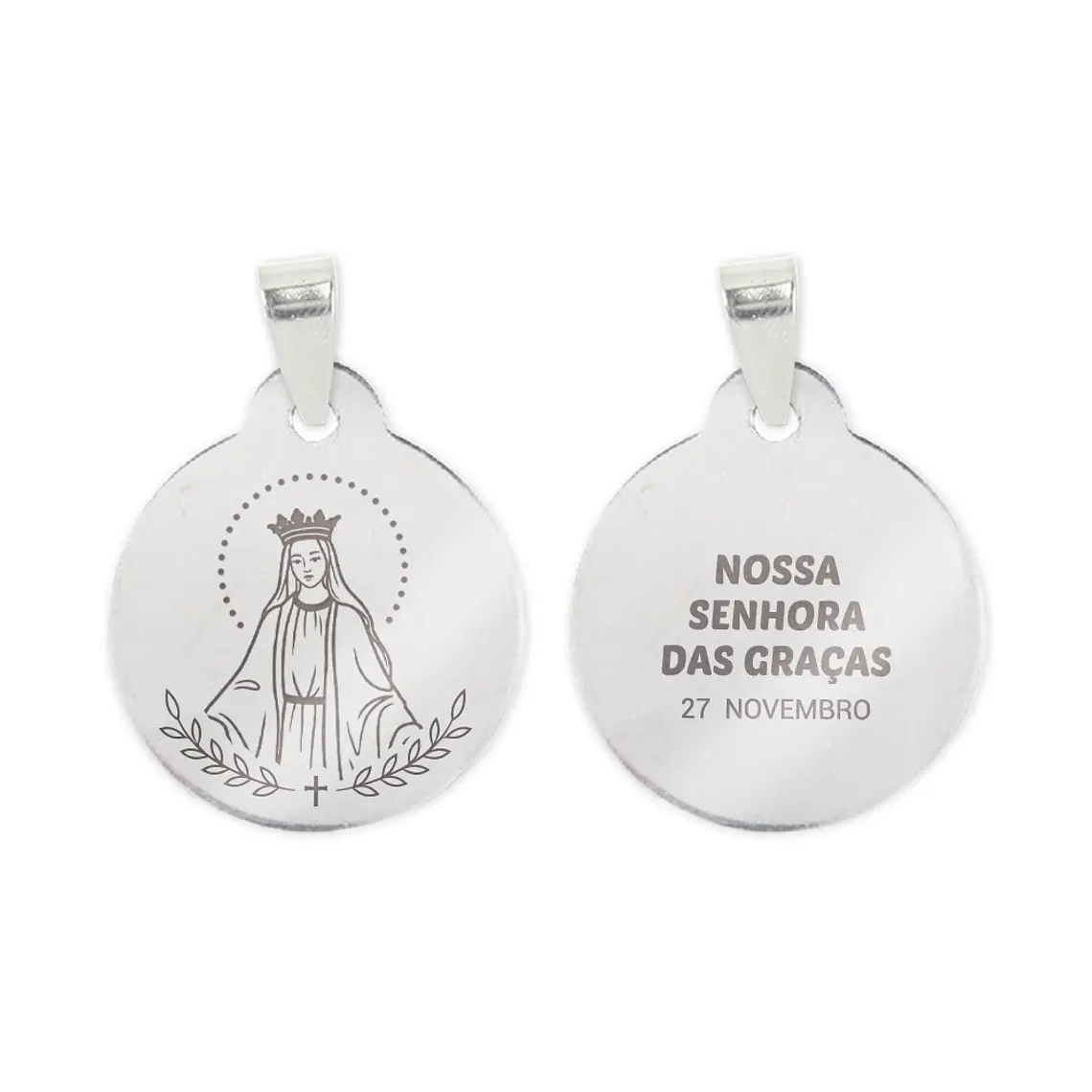 Collana e medaglia di Nostra Signora delle Grazie in acciaio inossidabile 2
