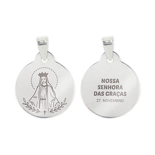 Our Lady of Graces necklace and medal in stainless steel