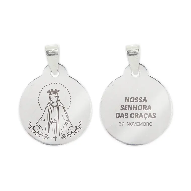 Collana e medaglia di Nostra Signora delle Grazie in acciaio inossidabile 2