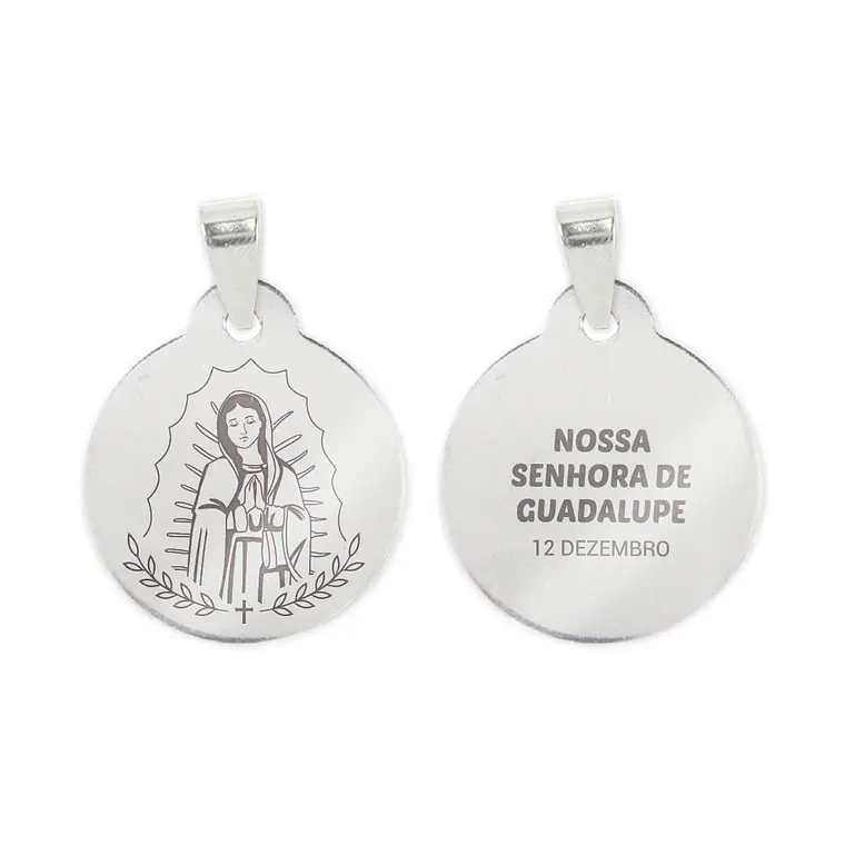 Collana e medaglia di Nostra Signora di Guadalupe in acciaio inossidabile 2