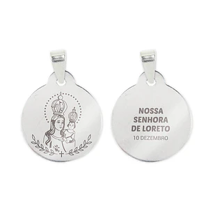 Our Lady of Loreto necklace and medal in stainless steel