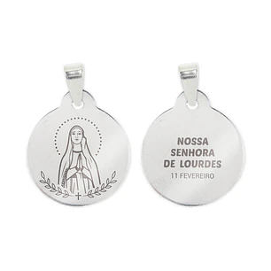 Our Lady of Lourdes necklace and medal in stainless steel