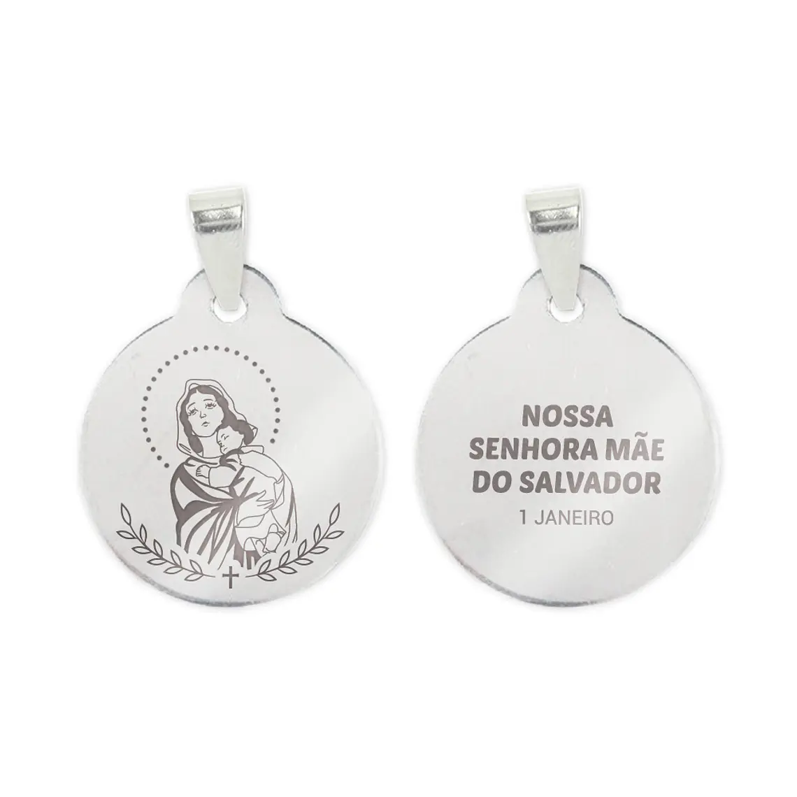 Our Lady Mother of the Savior necklace and medal in stainless steel 2