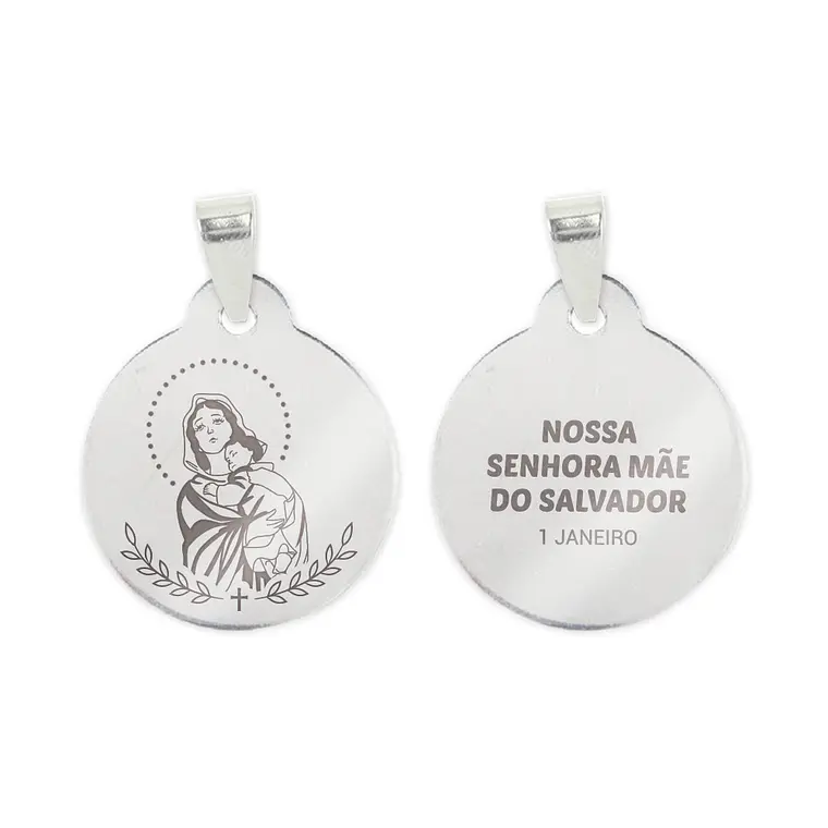 Our Lady Mother of the Savior necklace and medal in stainless steel 2