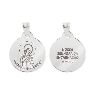 Our Lady of the Incarnation necklace and medal in steel 