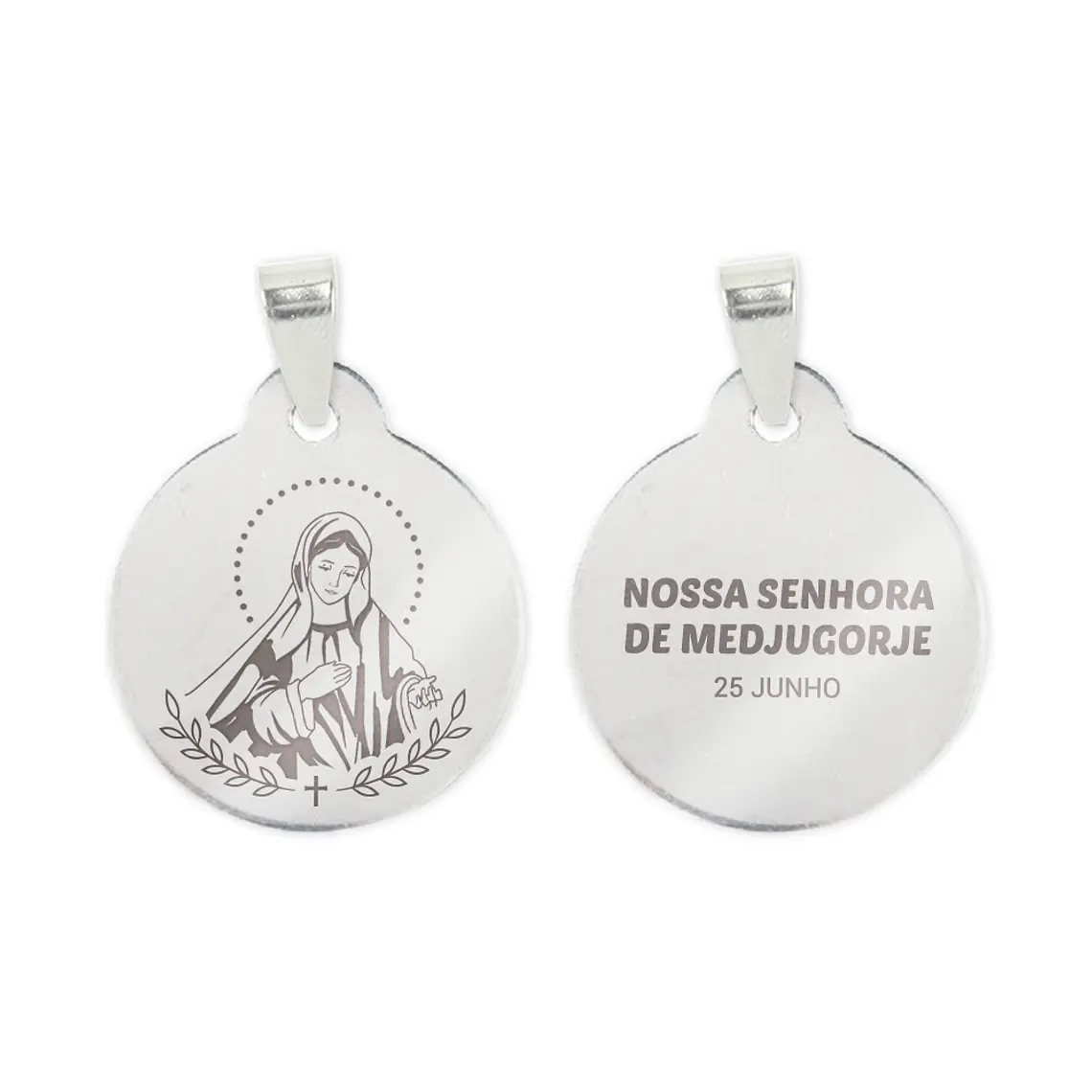 Our Lady of Medjugorje necklace and medal in stainless steel 2