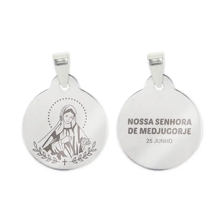 Our Lady of Medjugorje necklace and medal in stainless steel 2