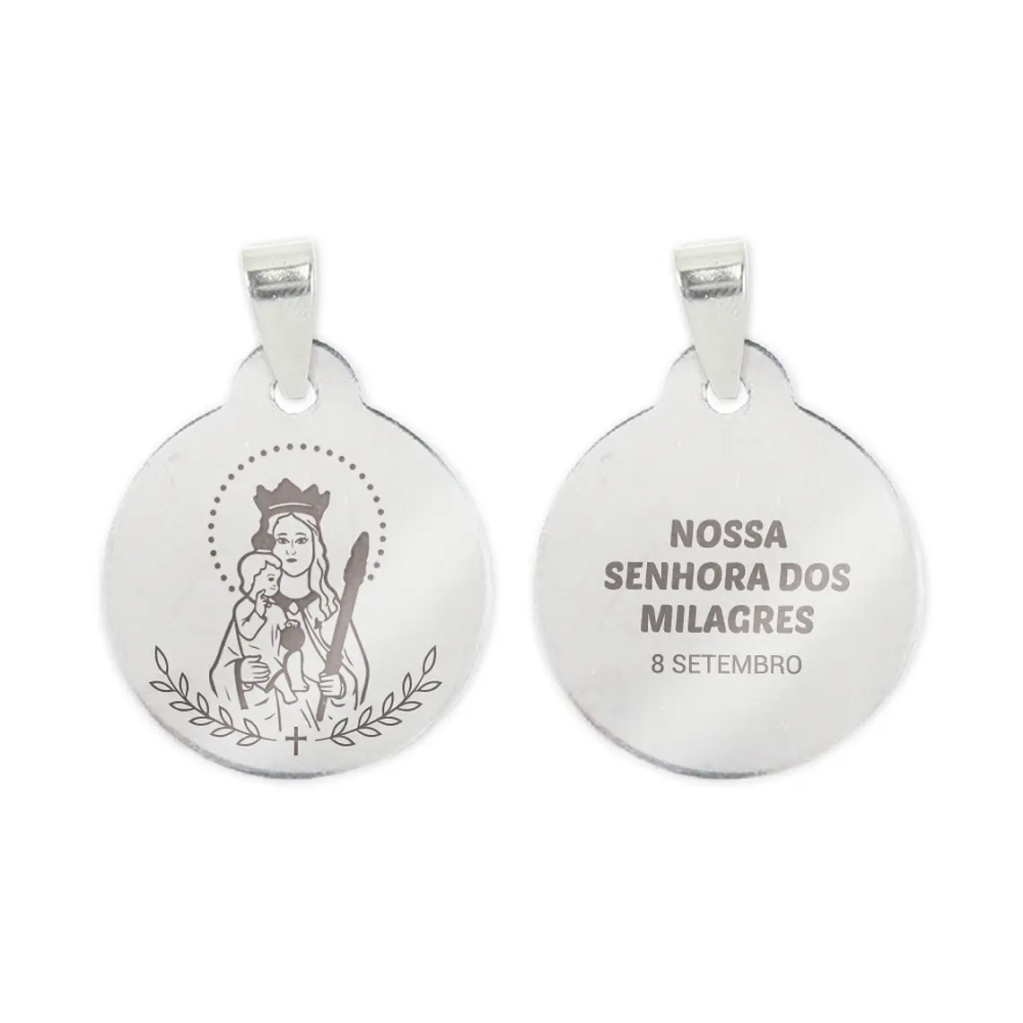 Collana e medaglia di Nostra Signora dei Miracoli in acciaio inossidabile 2